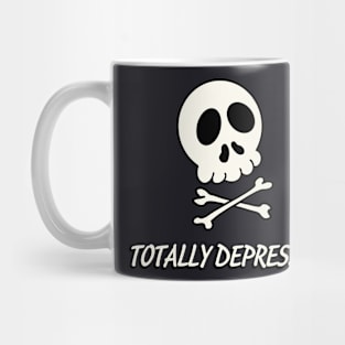 Totally Depressed Rockabilly Skull Mug